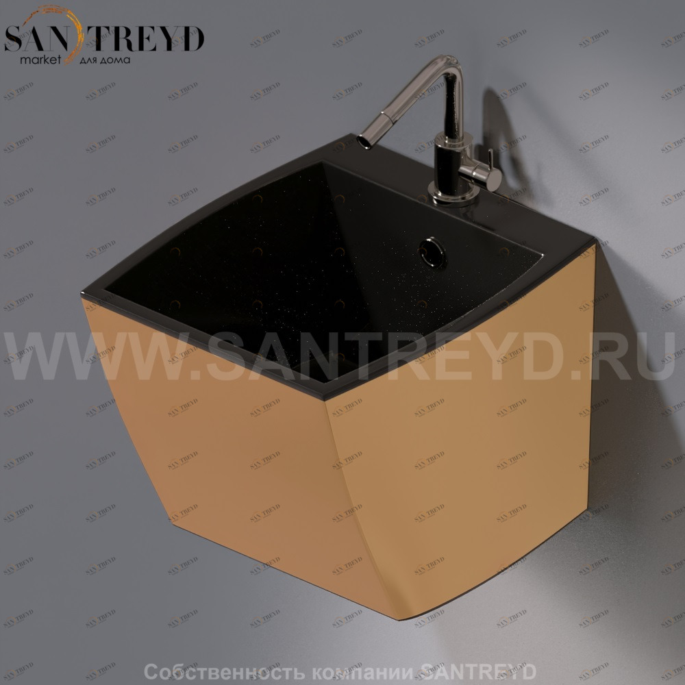 L253.252 Подвесная раковина настенная овальная A. e T. Italia SQUARE черная AeT ITALIA