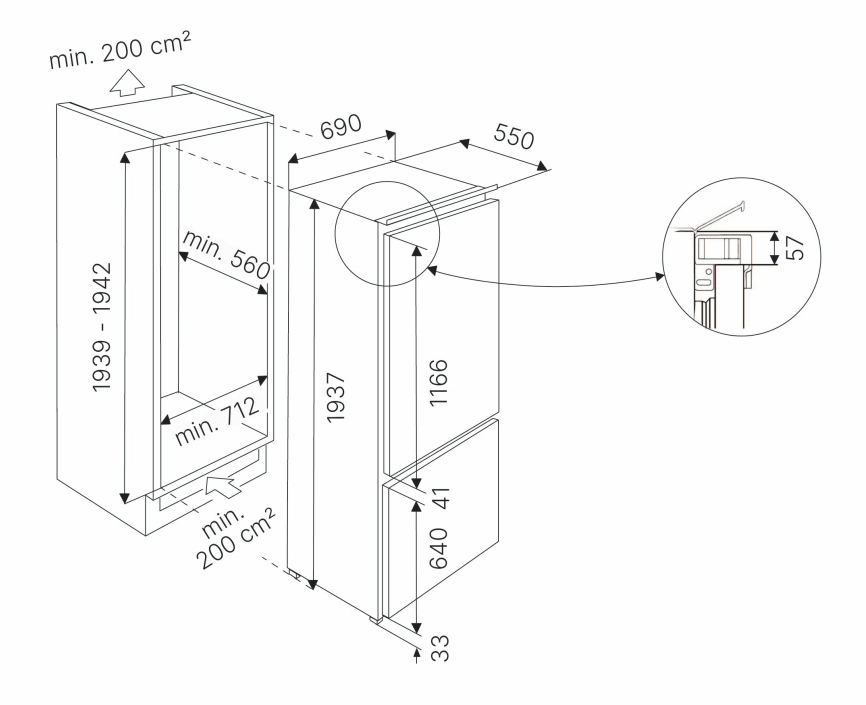9255896 Встраиваемый холодильник Kuppersbusch FKGF 9835.0I STDN-0111518 - Вид №2