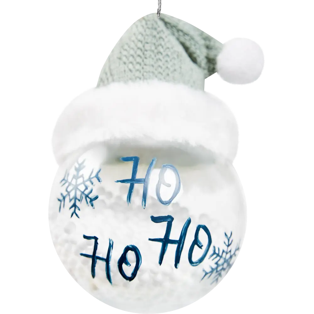 87036372 Елочное украшение Шар со шляпкой Christmas ø8 см цвет синий STLM-1501552 Santreyd  - Вид №1