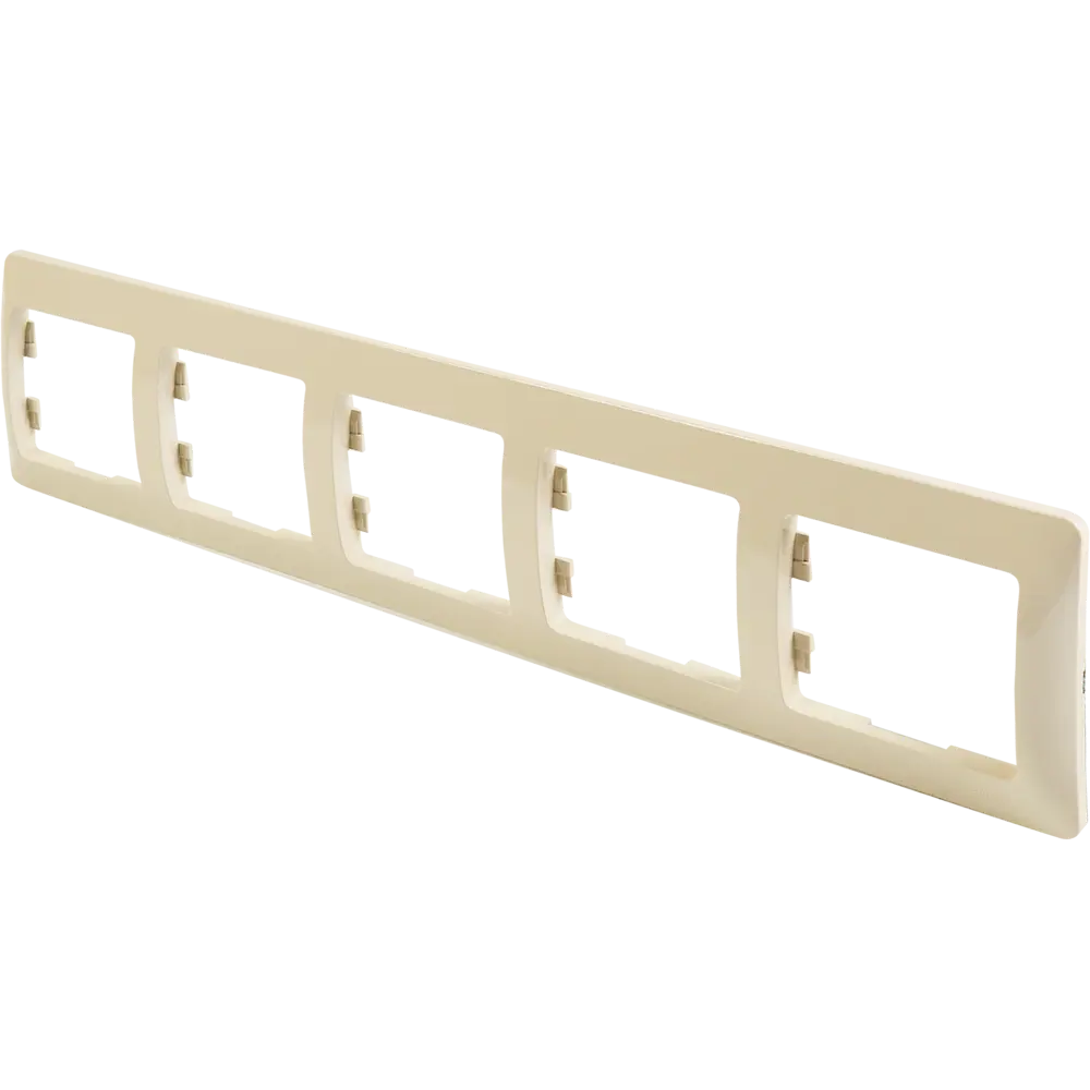 Schneider Electric Glossa - рамка для розеток на 5 модулей в бежевом цвете 86710236 STLM-0070839 - Вид №1