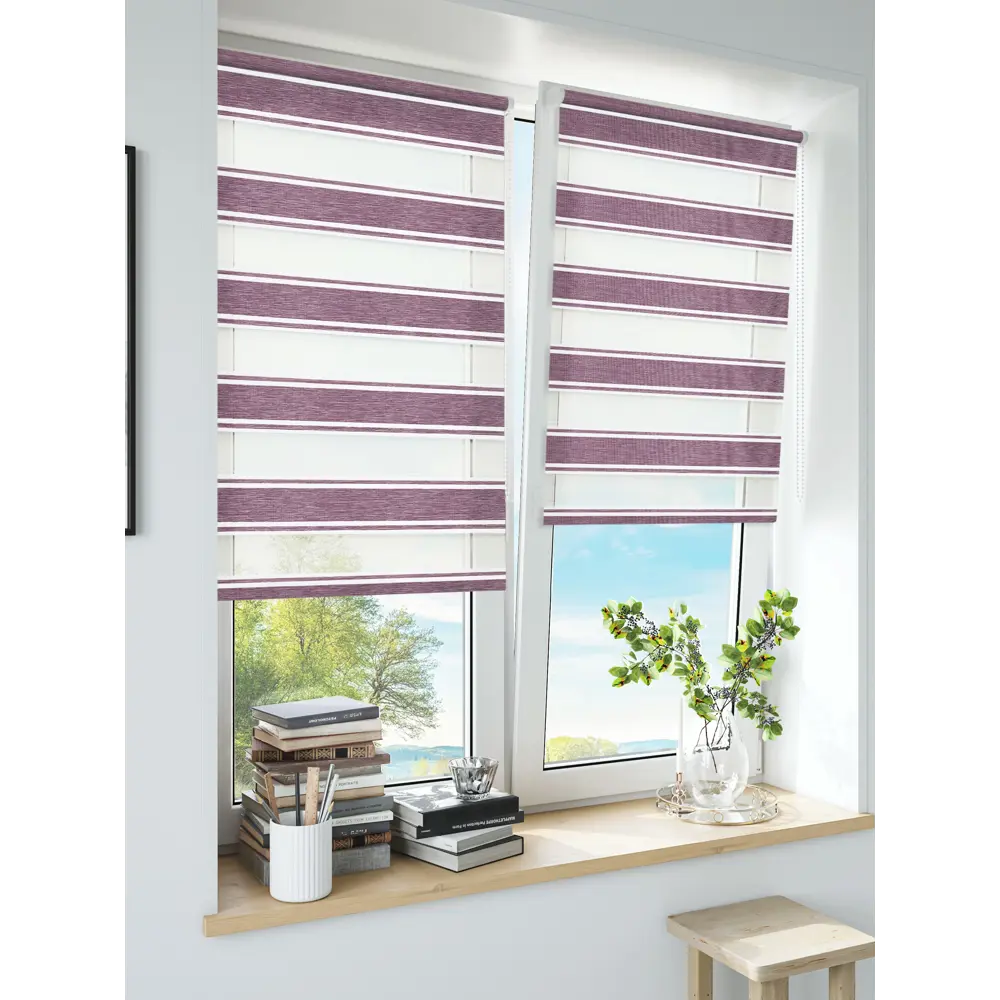 Штора рулонная день-ночь Дэли 160x175 см сиреневая MIAMOZA STLM-2151653 - Вид №4