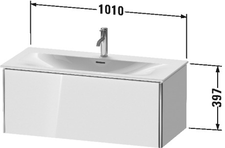 XS422508686 Тумбочка подвесная XSquare #XS4225 1010 x 478 мм Капучино глянцевый лак Duravit - Вид №1