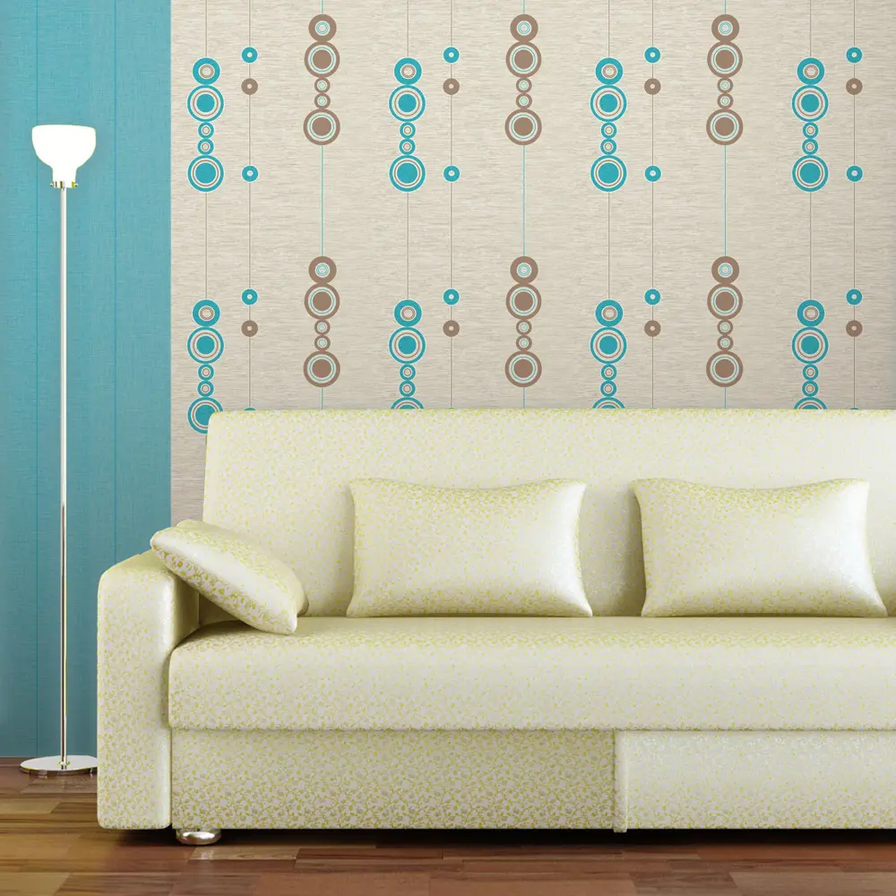 Обои бумажные 0.53х10 м холст цвет бирюзовый ER 1389-9 Erismann STLM-2170548 - Вид №2