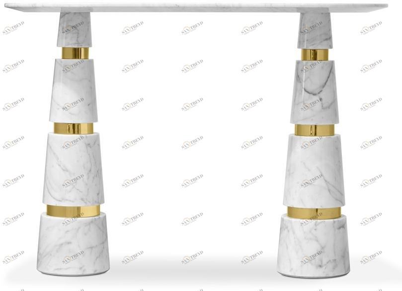 KOKET Консоль в форме полумесяца из каррарского мрамора Avalanche sun-id-1490708