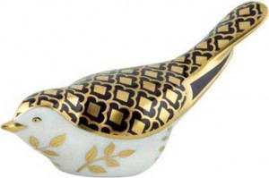 1049886 Royal Crown Derby Пресс-папье Royal Crown Derby "Птица" 8см Фарфор костяной