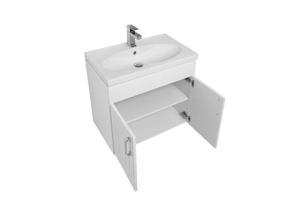 Мебель для ванной Aquanet Рондо 70 белый (2 дверцы, зеркало камерино) 00195702 - Вид №3