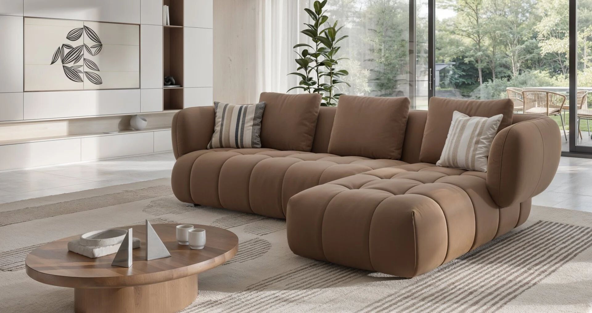 4-местный тканевый диван с полуостровом Sofanella море ARCH-00151944 - Вид №6