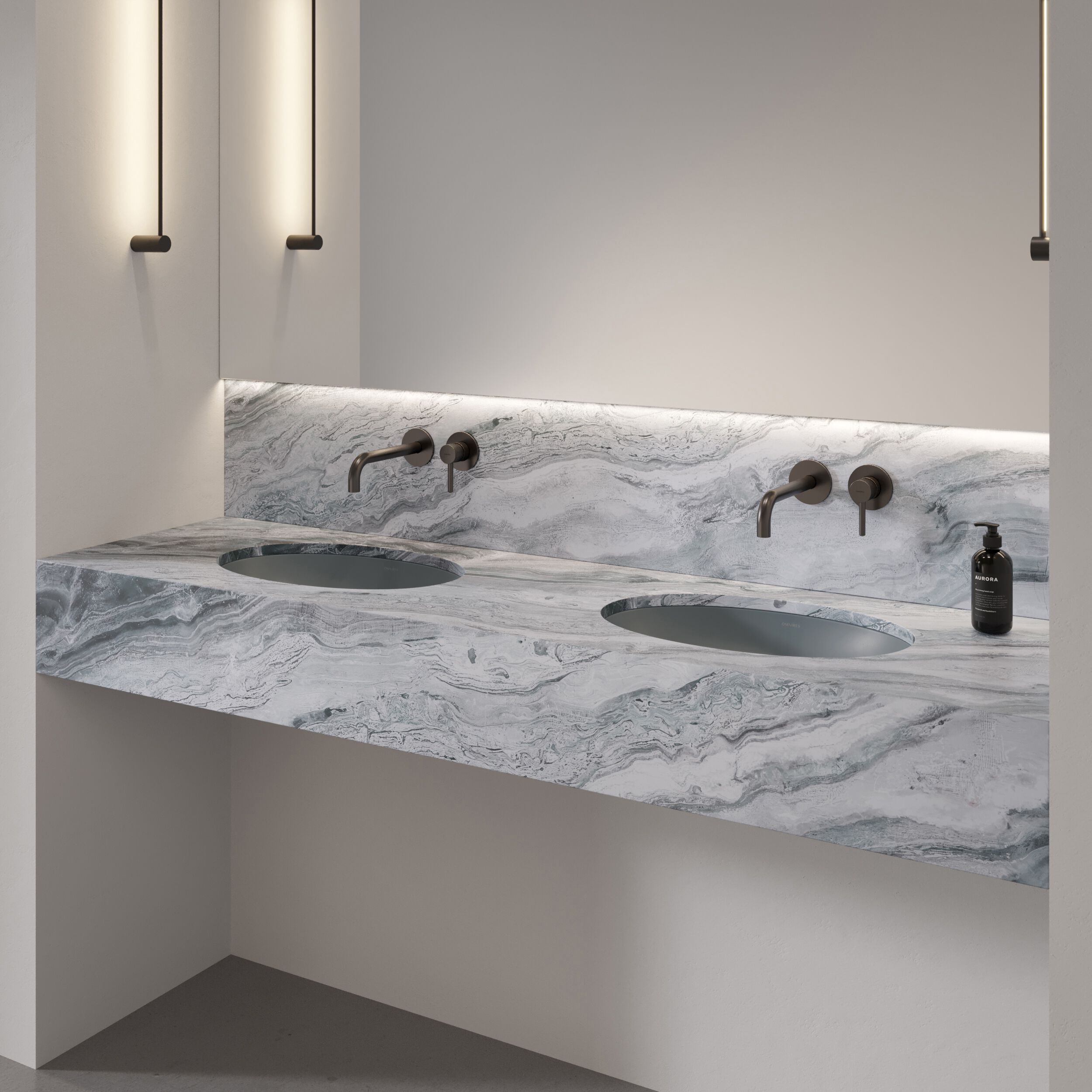 Встраиваемый умывальник из Овального композитного материала OMNIRES SHELL M+ SHELLUP ARCH-00143000 - Вид №31