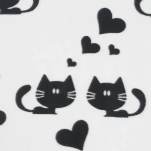 Плед «Коты и сердца» 120x150 см флис цвет чёрный/белый 82553688 STLM-2116123