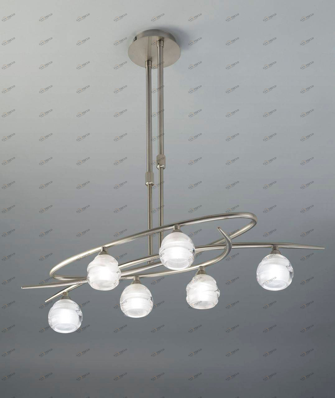 Подвесная люстра Mantra Loop Satin Nickel 1811 MANTRA ДИЗАЙНЕРСКИЕ, LOOP SATIN CHROME 057626 Белый 