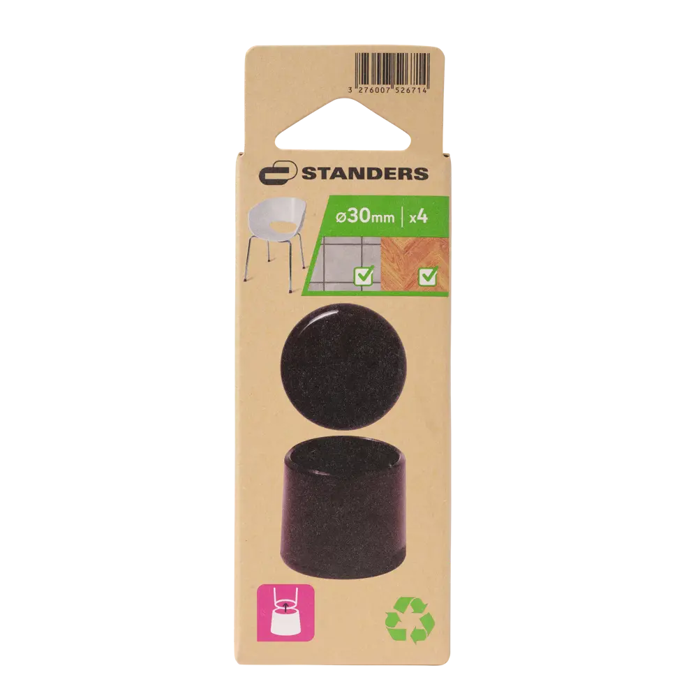 Насадка пластик 30 мм, цвет черный, 4 шт STANDERS STLM-2167244 - Вид №3