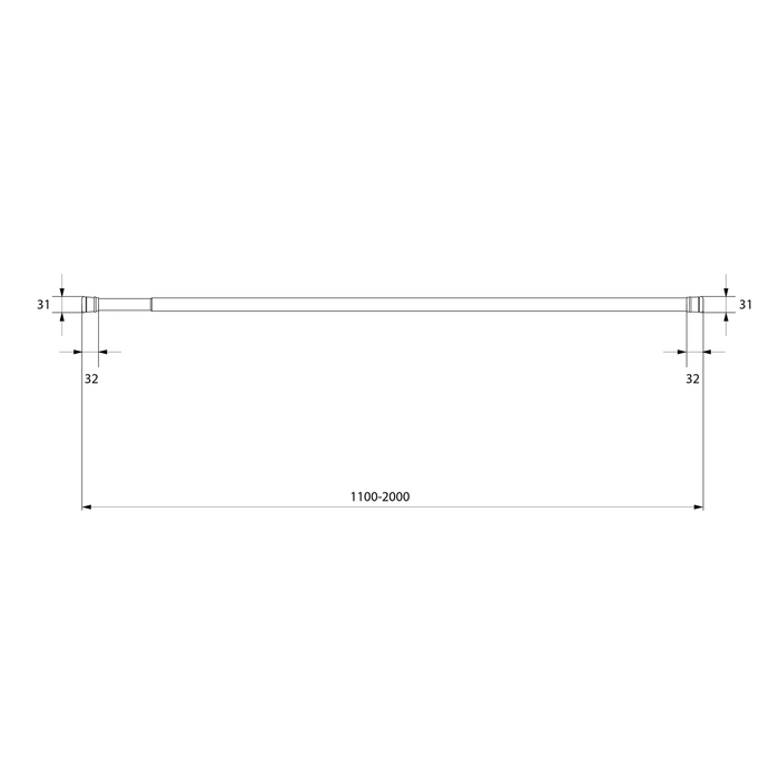 013A200M14 Карниз для ванной комнаты 110-200 см розовый Milardo Easy - Вид №3