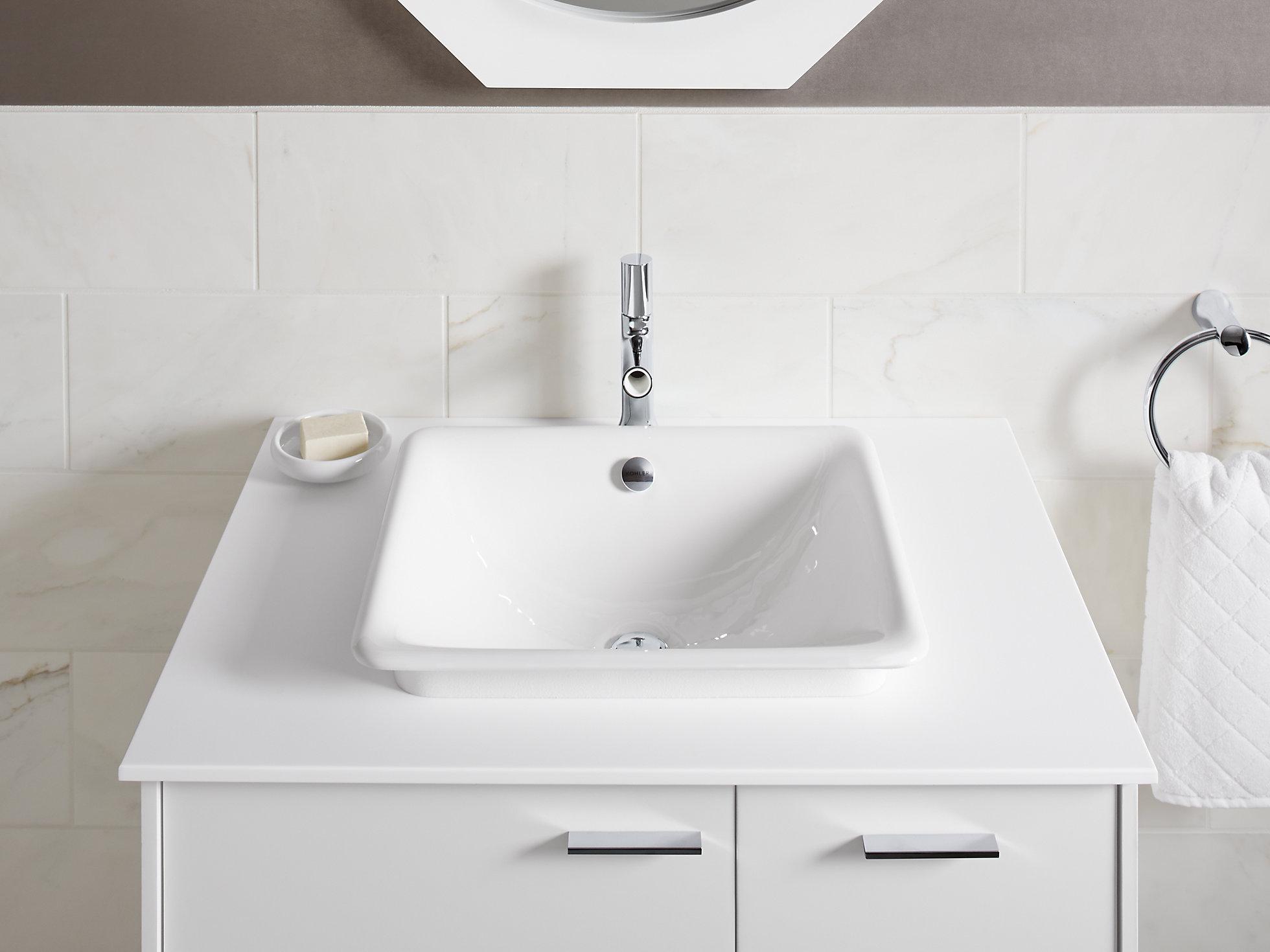 K-5400-W-FF Накладная раковина на столешницу  прямоугольная Kohler  - Вид №3