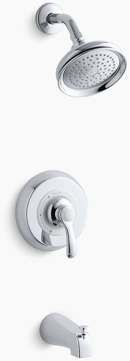 KOHLER Комплект для ванны и душа Fairfax Rite-Temp с изливом NPT, клапан в комплект не входит K-TS12007-4-2BZ  - Вид №1