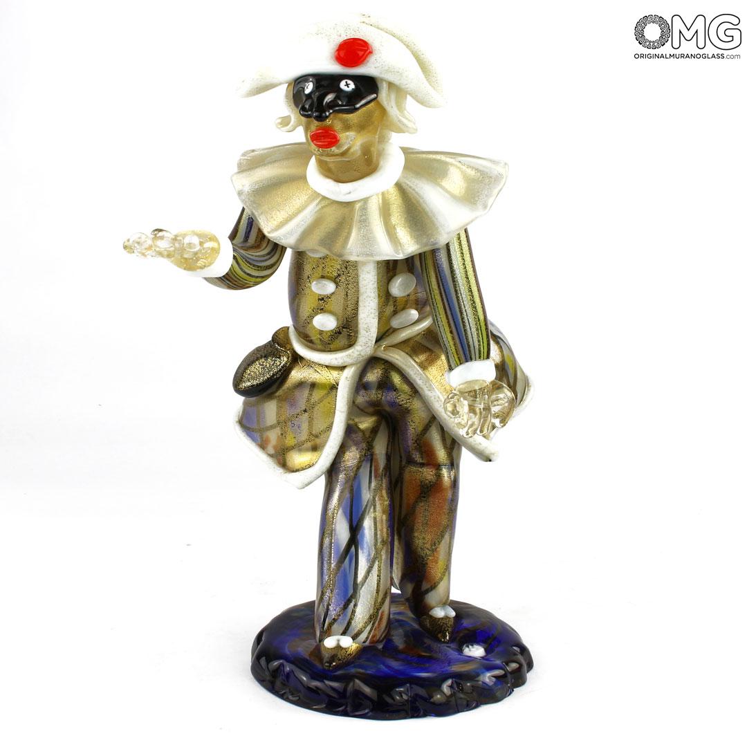 150 ORIGINALMURANOGLASS Статуэтка Арлекино - карнавальный персонаж - автор Walter Furlan - муранское стекло OMG  см  - Вид №1