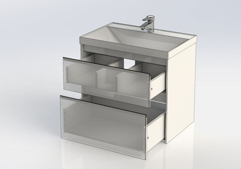 Тумба под раковину Aquanet Гласс 60 белый 00196961 - Вид №4