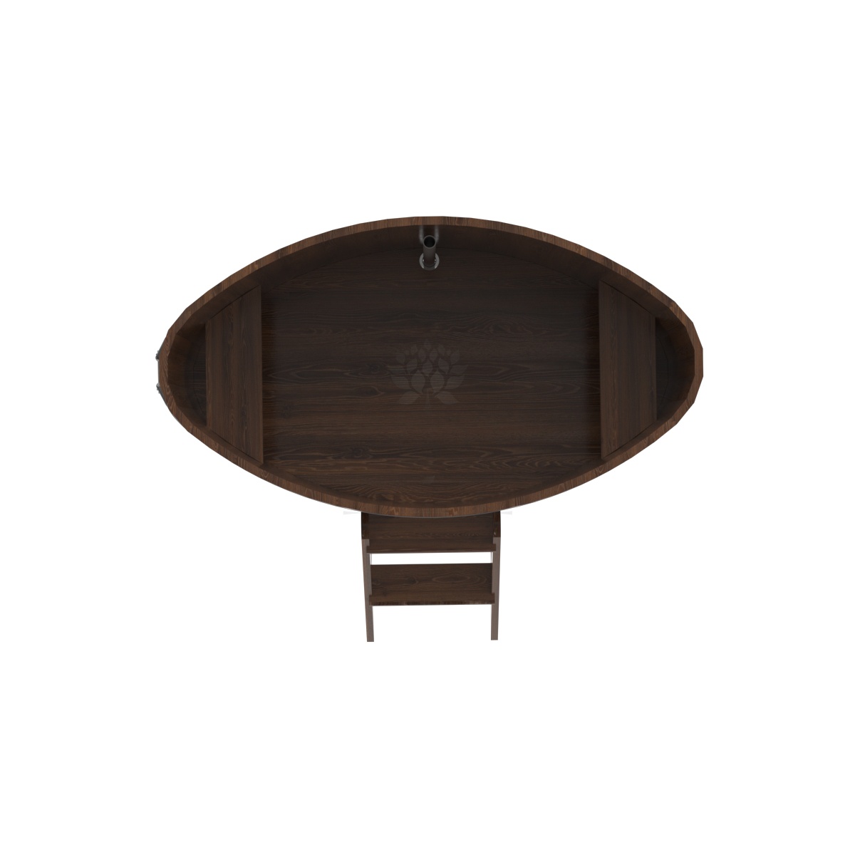 1290 Купель овальная из дуба 0,92х1,66х1,0 морёная Alyarus  - Вид №4