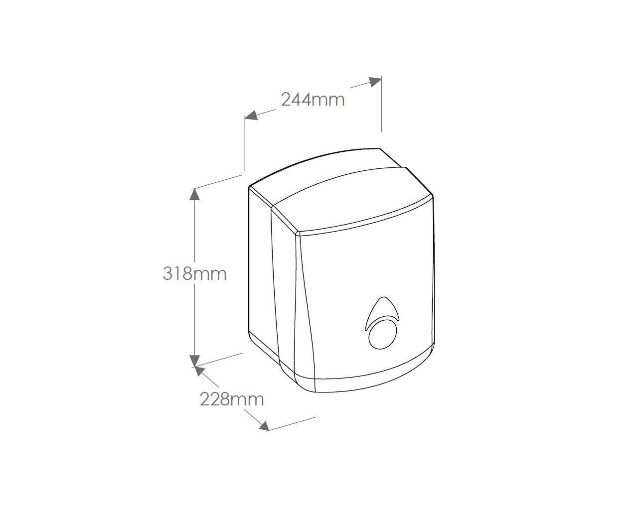 CCB101 Контейнер для бумажных полотенец в рулонах COMO, АБС-пластик, белый Merida  - Вид №1
