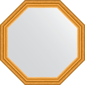BY 3735 Зеркало в багетной раме - состаренное золото 67 mm EVOFORM Octagon