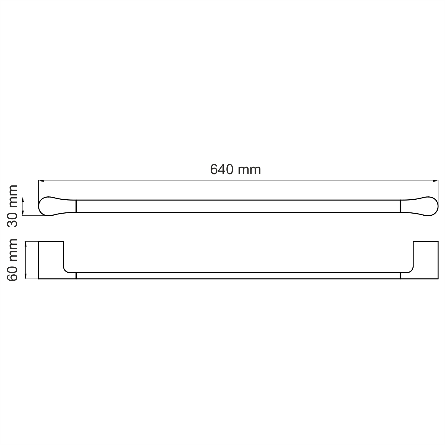 K-7230 Elbe Держатель полотенец одинарный WasserKRAFT Elbe K-7200  - Вид №2
