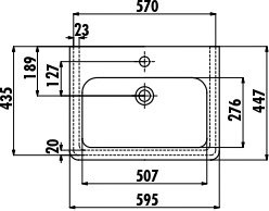 IP060-00CB00E-0000 Раковина IP060 мебельная (45*60см) Creavit  - Вид №1