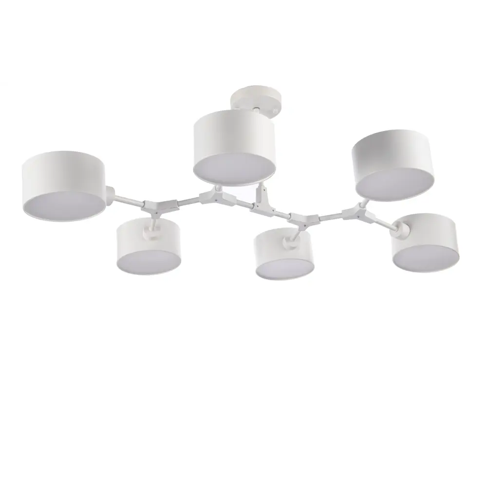 Люстра на штанге Lamplandia Bekker White L1314, 6 ламп, 20 м², цвет белый STLM-2074290