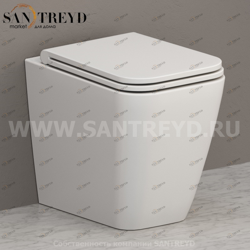 ST004BO Приставной унитаз напольный Белый Ceramica Globo STONE Италия
