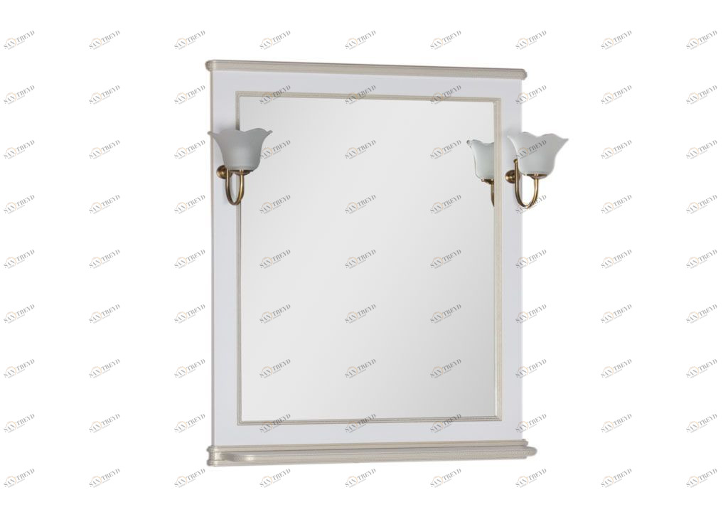 Зеркало Aquanet Валенса 80 белый краколет/золото 00182650