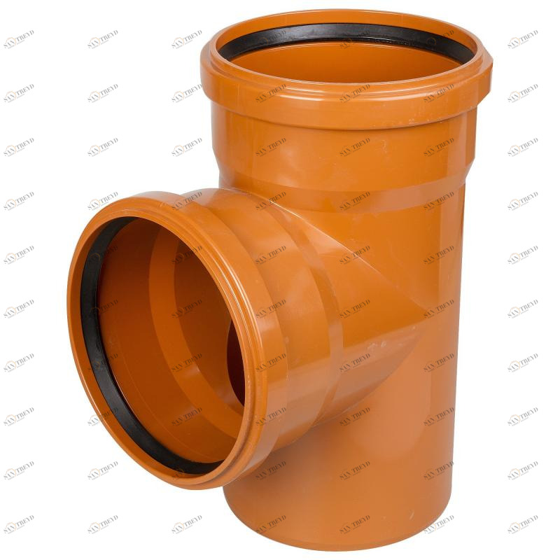 Тройник наружный ПП 160х160х87° рыжий Политек 6395