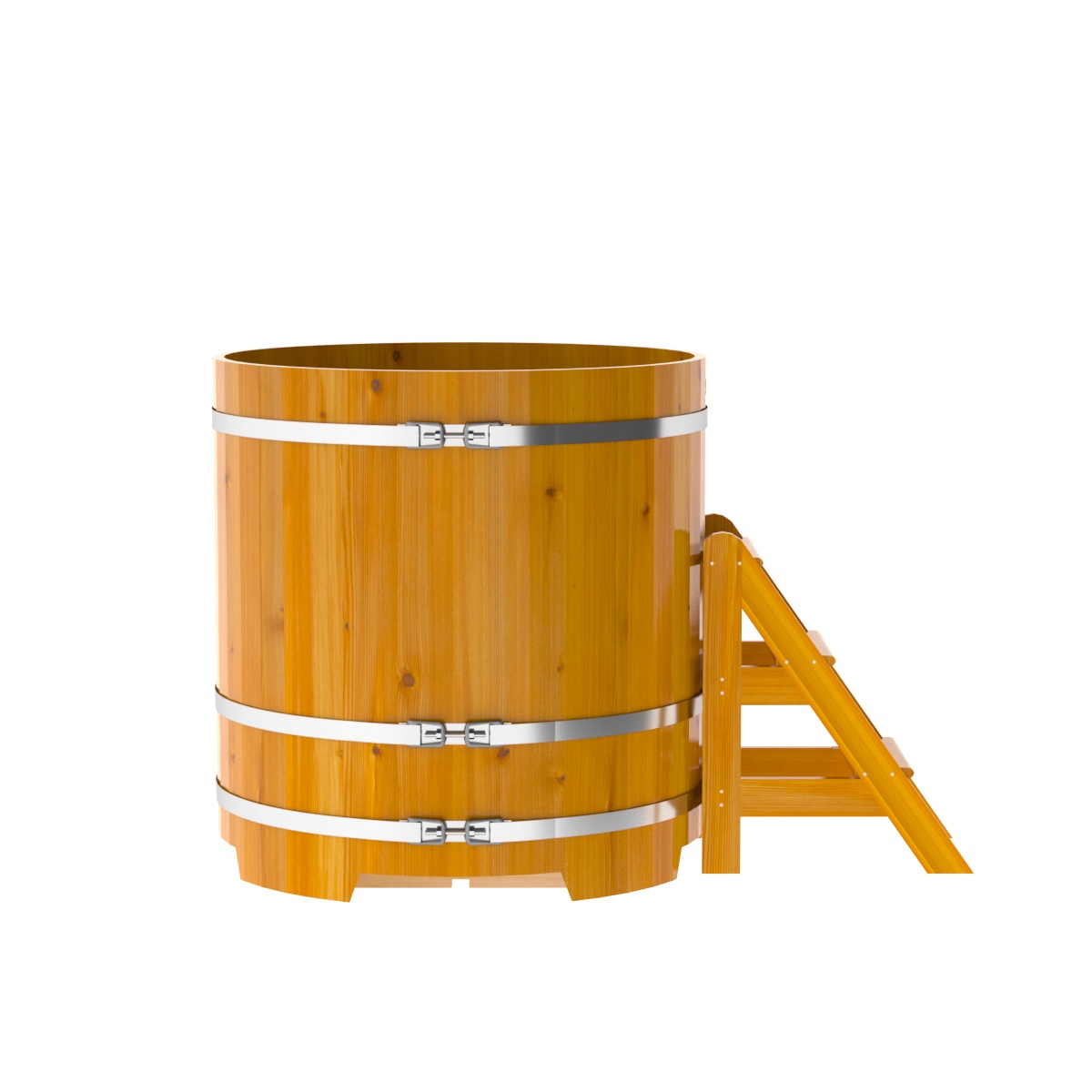 2225 Купель круглая из лиственницы Рустик d=1,17х1,2 натуральная Alyarus  - Вид №3