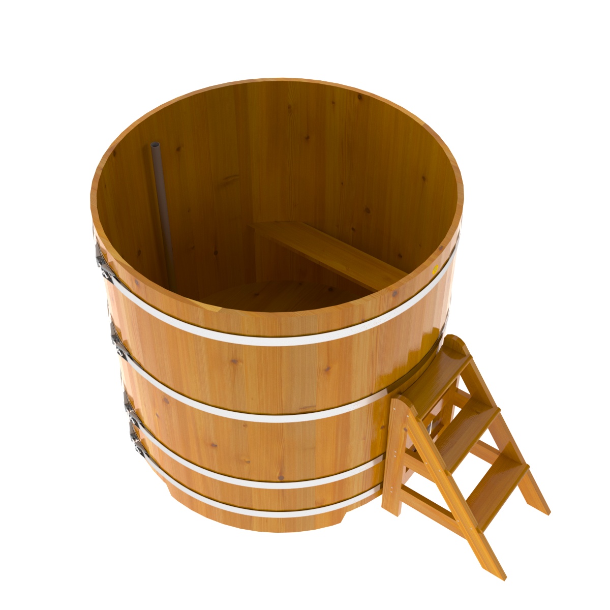 2235 Купель круглая из лиственницы Рустик d=1,50х1,4 натуральная Alyarus  - Вид №2