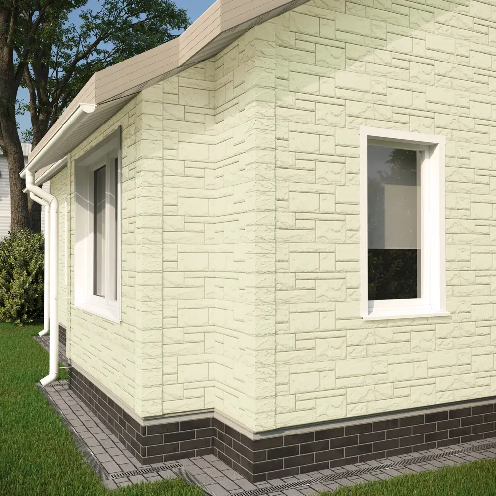 Фасадная панель Docke Камень крупный цвет светло-жёлтый DÖCKE Dacha STLM-2073116 - Вид №3