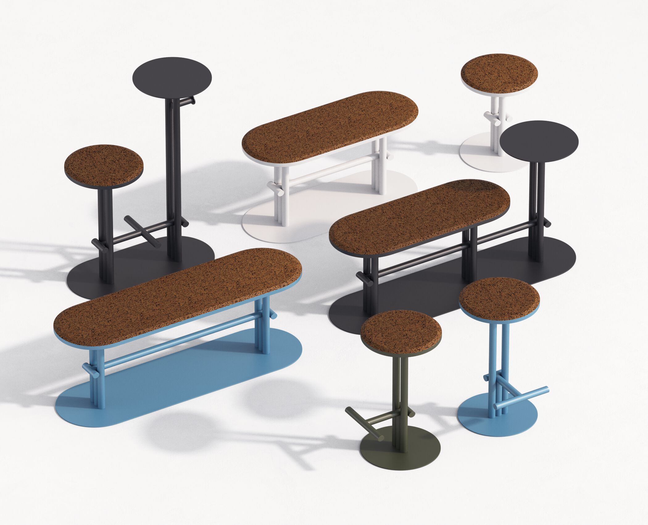 Стальная и пробковая садовая скамейка Joyf точка ARCH-00087097 - Вид №7