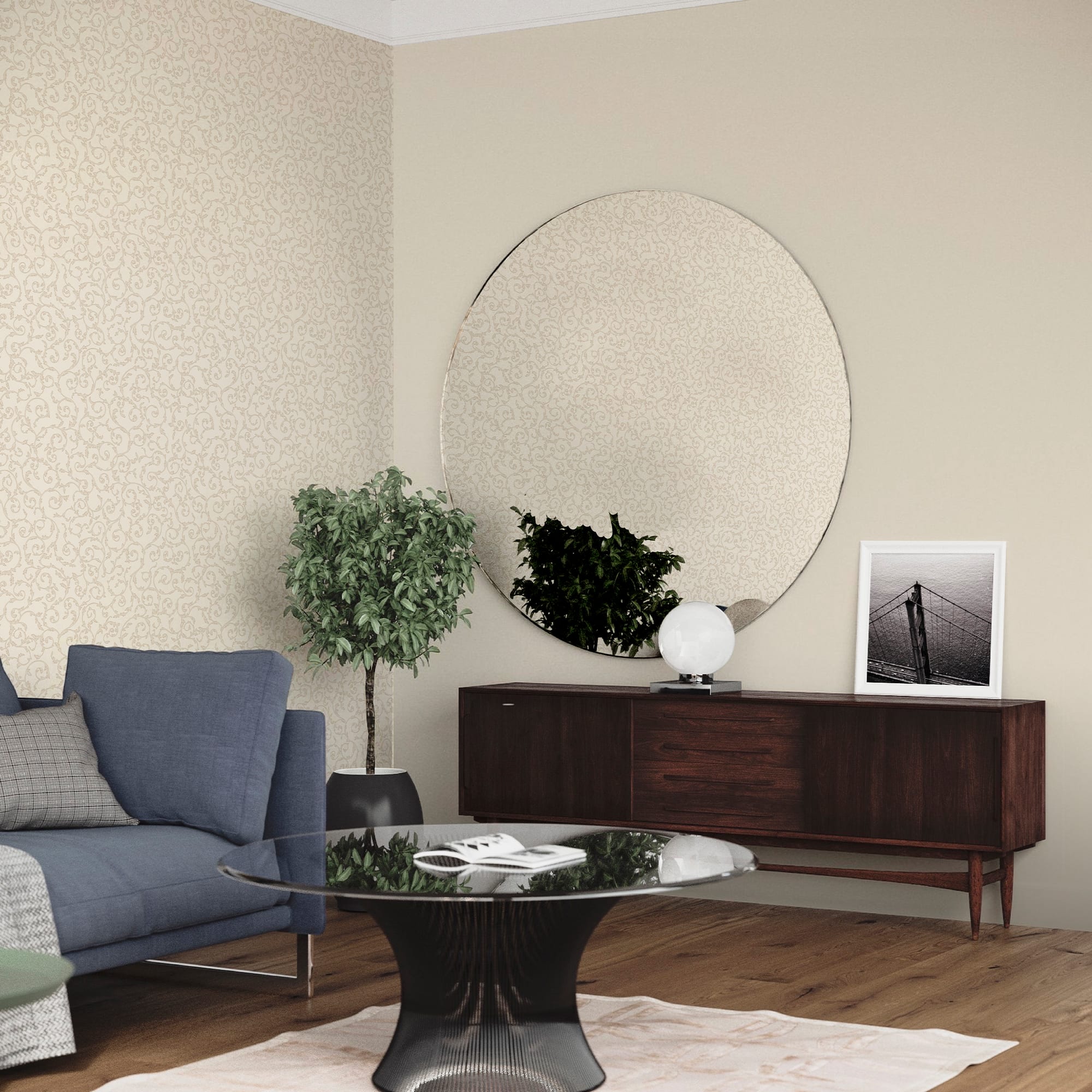 83684888 Обои флизелиновые Euro Decor бежевые 1.06 м 6008-01 Chloe Santreyd - Вид №3