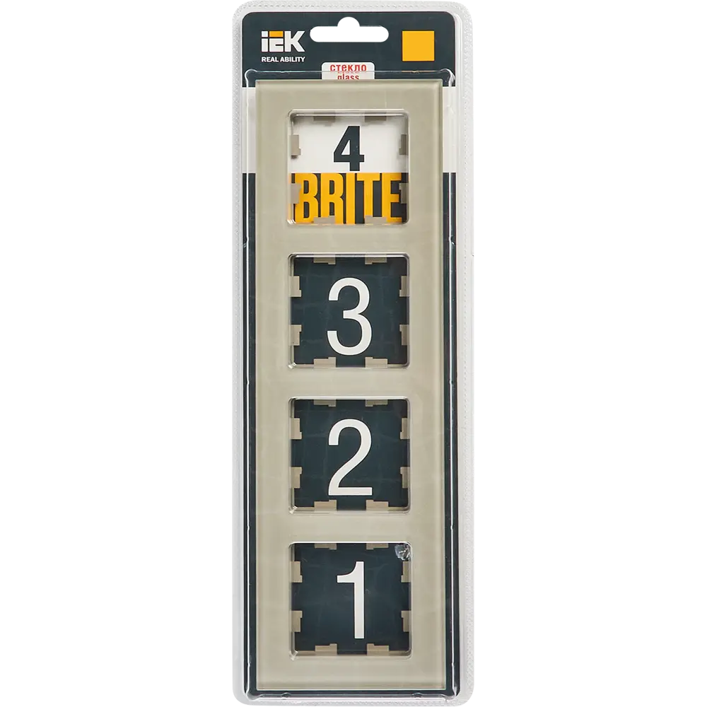 Рамка для розеток IEK Brite 4 поста дымчатая 87761303 STLM-1112095 - Вид №3