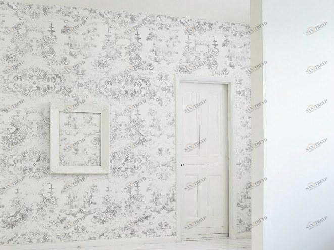 Mineheart Виниловые обои с цветочными мотивами Almost white Wal/070