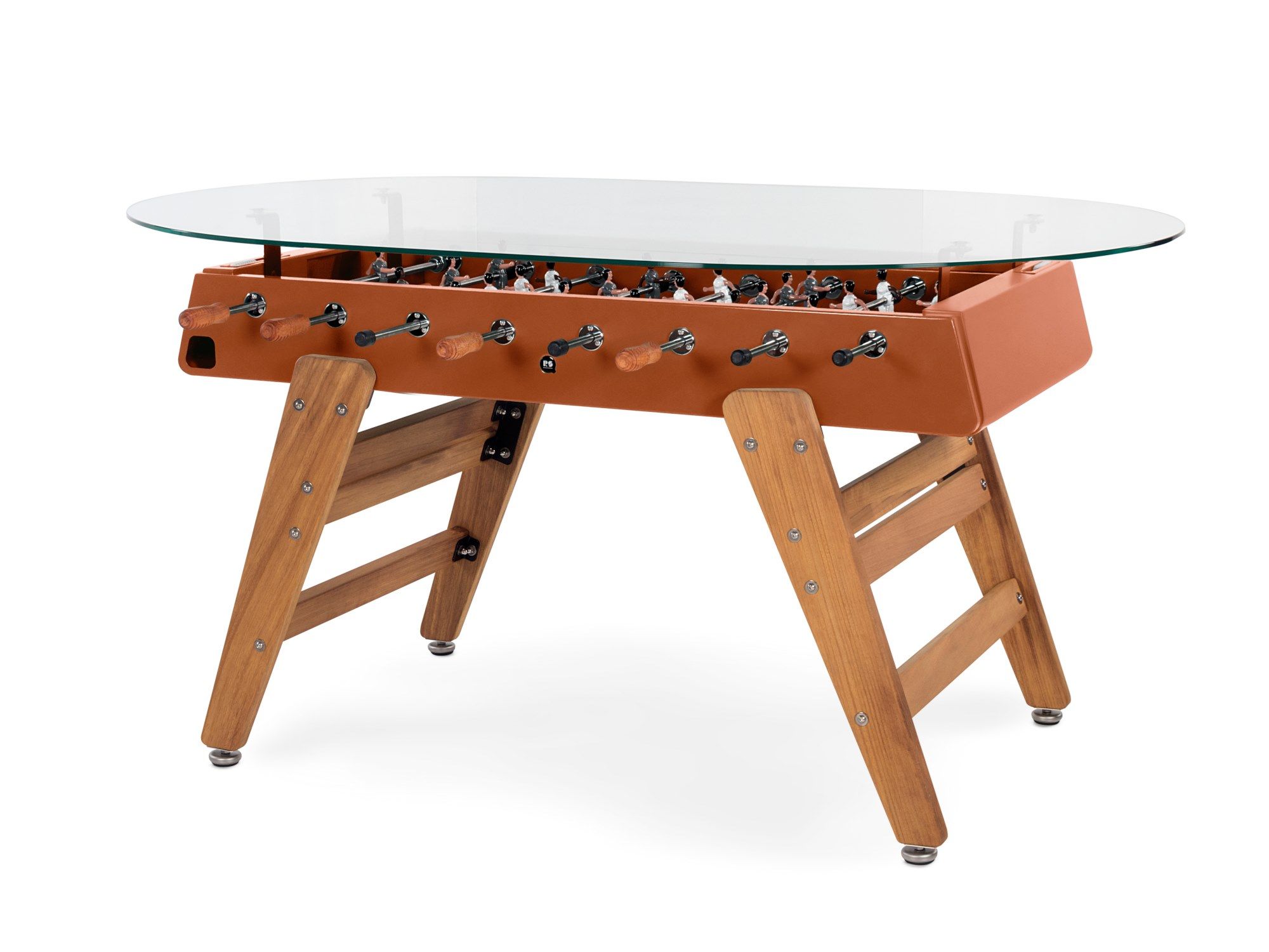 Овальный обеденный стол из стали и ироко со стеклянной столешницей RS Barcelona RS3 WOOD ARCH-00034979 - Вид №9