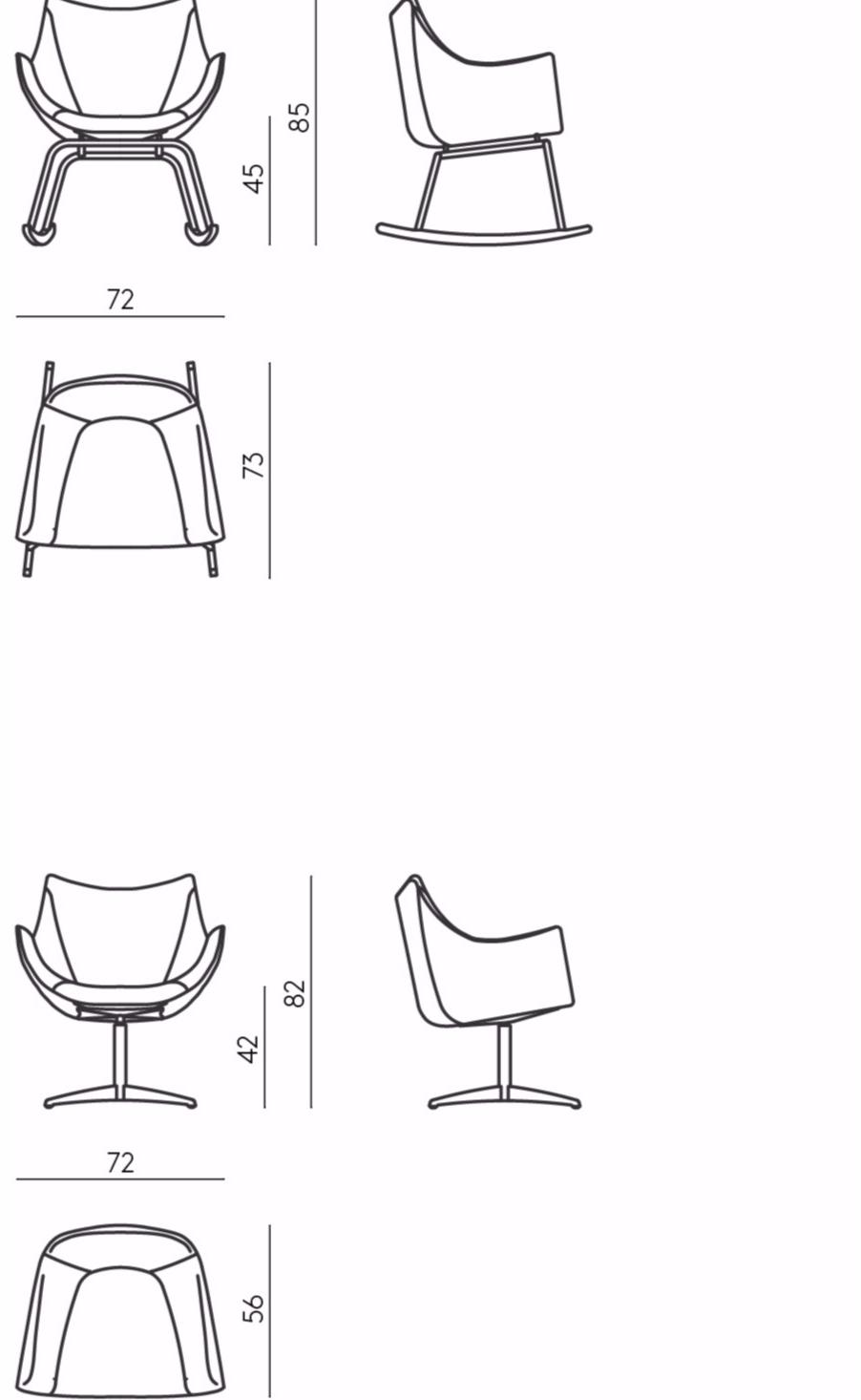 DE PADOVA Кресло-качалка из ткани sun-id-1419915 - Вид №4