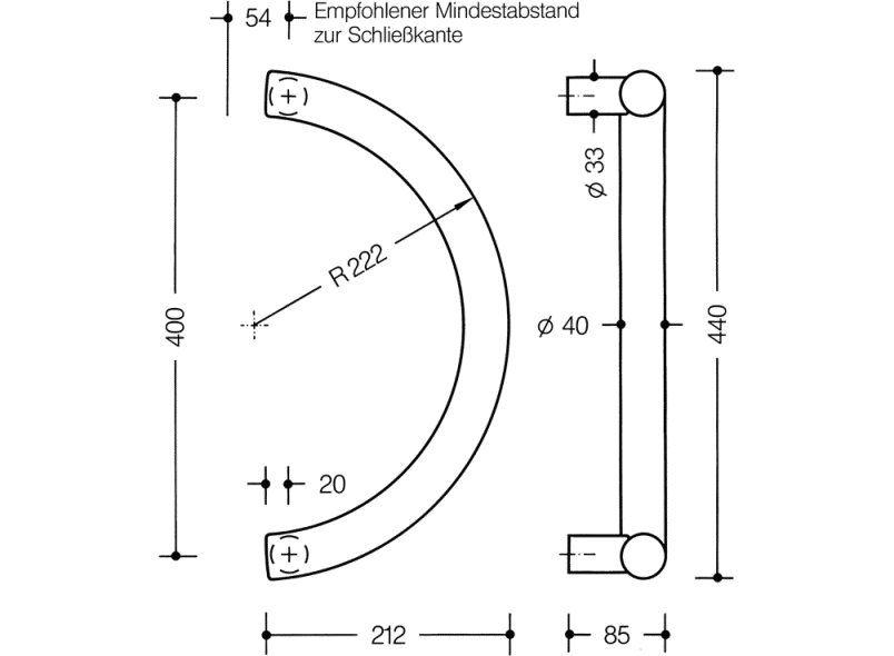 550.40KSLT Справиться HEWI Beschläge für Außentüren  - Вид №1