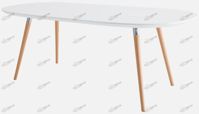 Grado Design Овальный стол из мдф и ножки из бука Flux Flx-tb-02