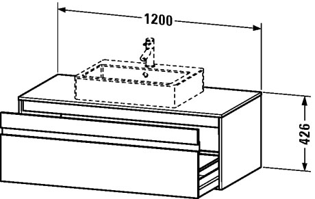 KT669609191 Ketho Тумбочка подвесная Серо-коричневый декор Duravit - Вид №1