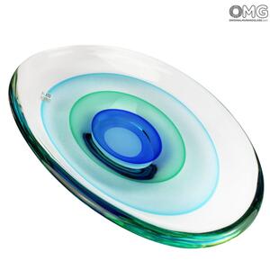 3293 ORIGINALMURANOGLASS Блюдо Синее озеро - соммерсо - Original Murano Glass OMG 38 см
