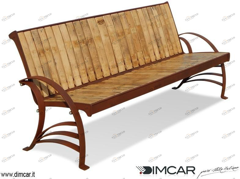 DIMCAR Скамья из стали и дерева со спинкой sun-id-1428267