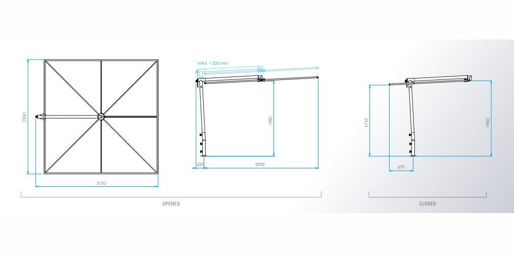 Алюминиевый поворотный зонтик с порошковым покрытием Scolaro Parasol ARCH-00041927 - Вид №20