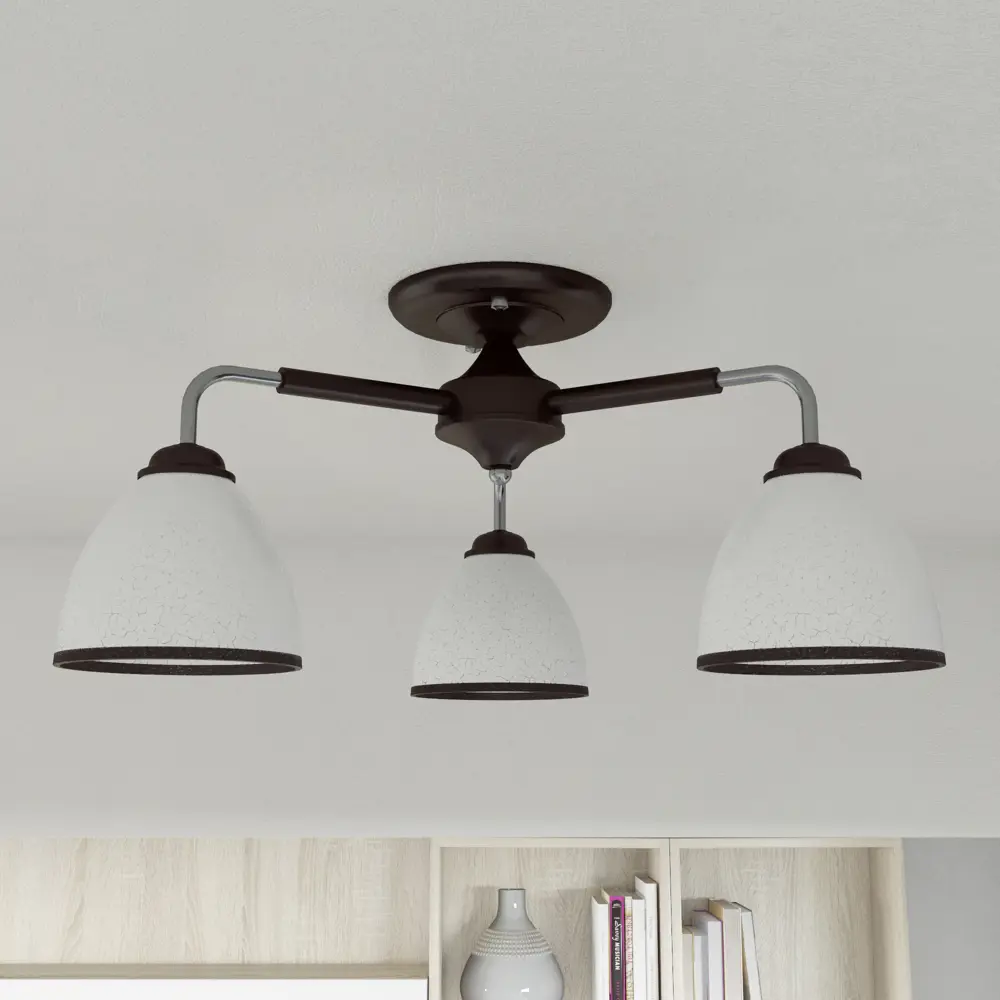 Люстра Inspire Poitiers с текстурными стеклянными плафонами, 3 лампы 85113380 STLM-0058957 - Вид №2