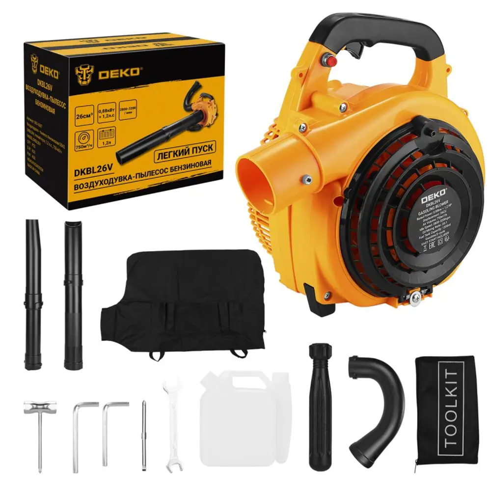 Бензиновая воздуходувка-пылесос DEKO DKBL26V с функцией всасывания 89359923 STLM-1456100 - Вид №1