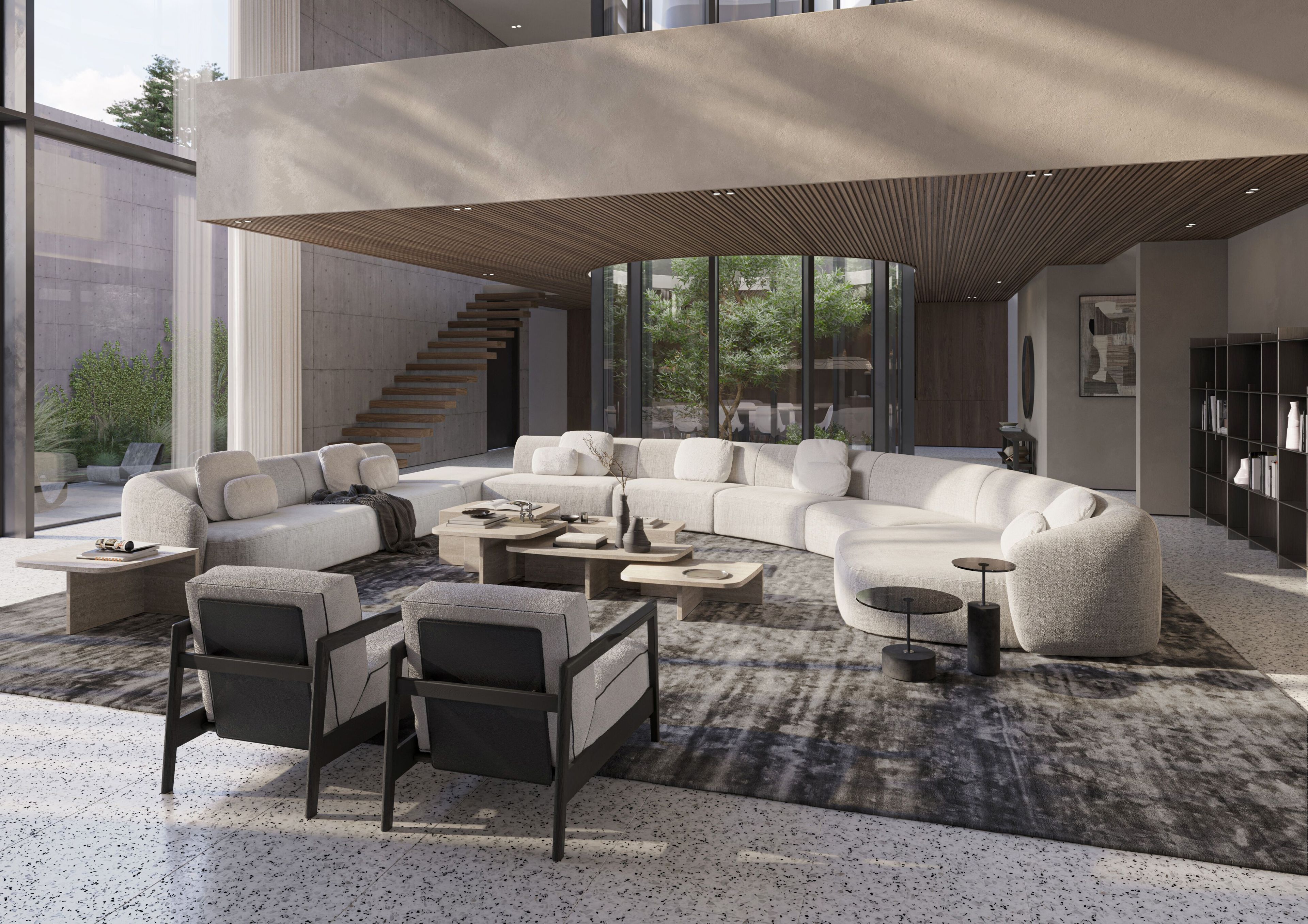 Секционный диван из кожи или ткани Vibieffe 85 SHELL ARCH-00026665 - Вид №2