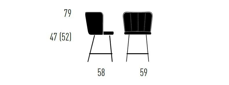 Мягкий кухонный стул с подставкой для ног KFF Gaia Line ARCH-00064074 - Вид №14