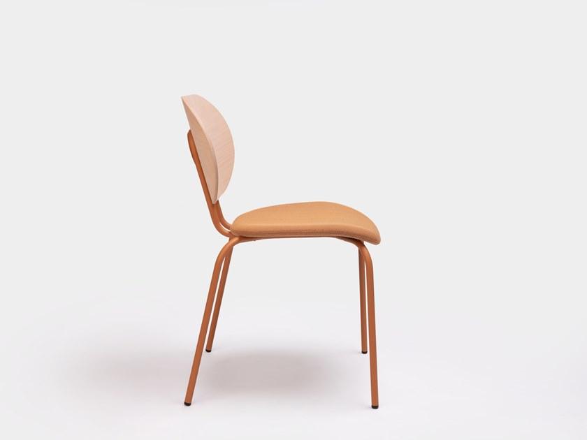 ONDARRETA Стул из стали и дерева со встроенной подушкой с открытой спинкой Hari sun-id-1426637 - Вид №3