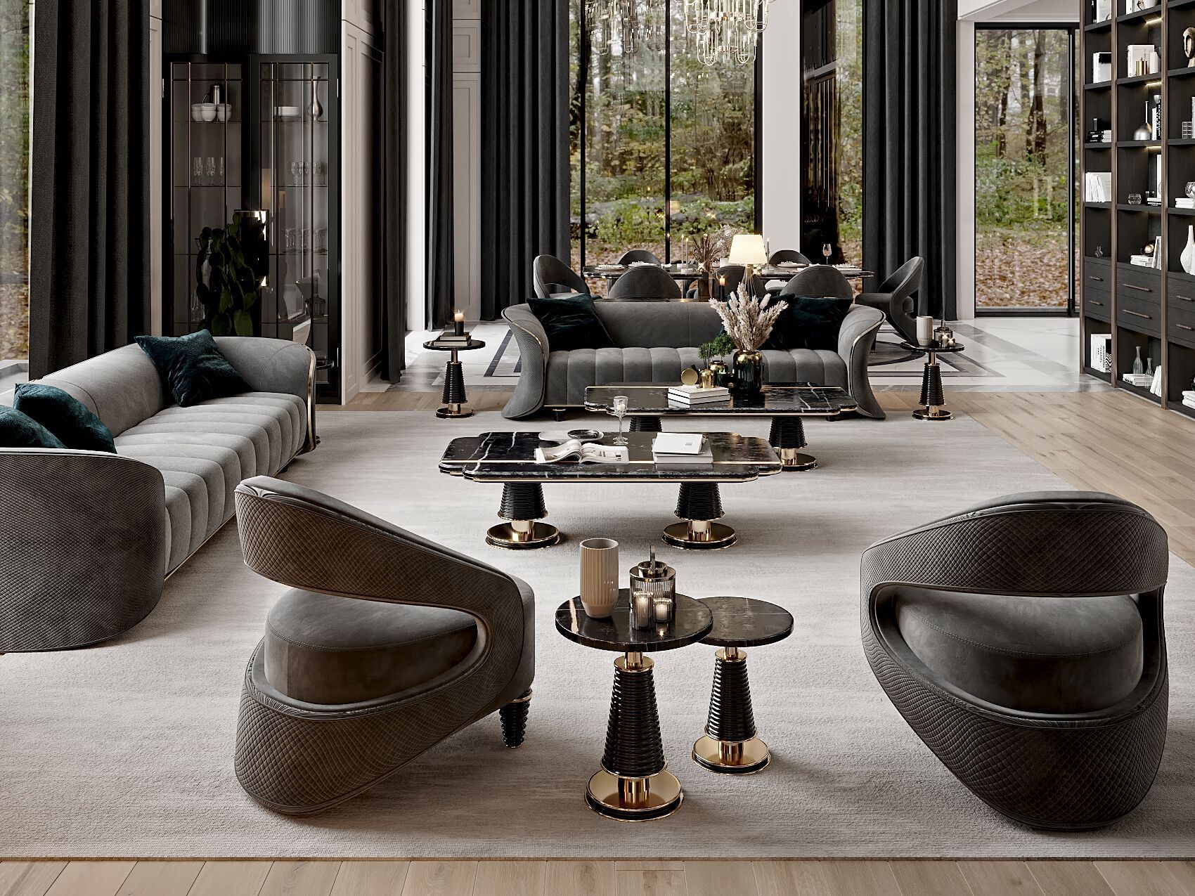 Круглый журнальный столик для гостиной Zebrano Quintus ARCH-00114510 - Вид №2